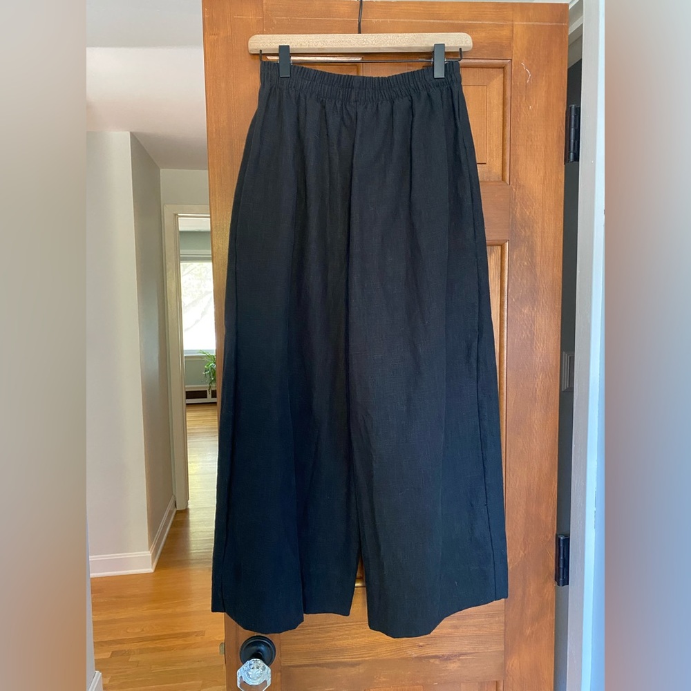 Nettle Studios Mid-Easy Linen Pant in Black